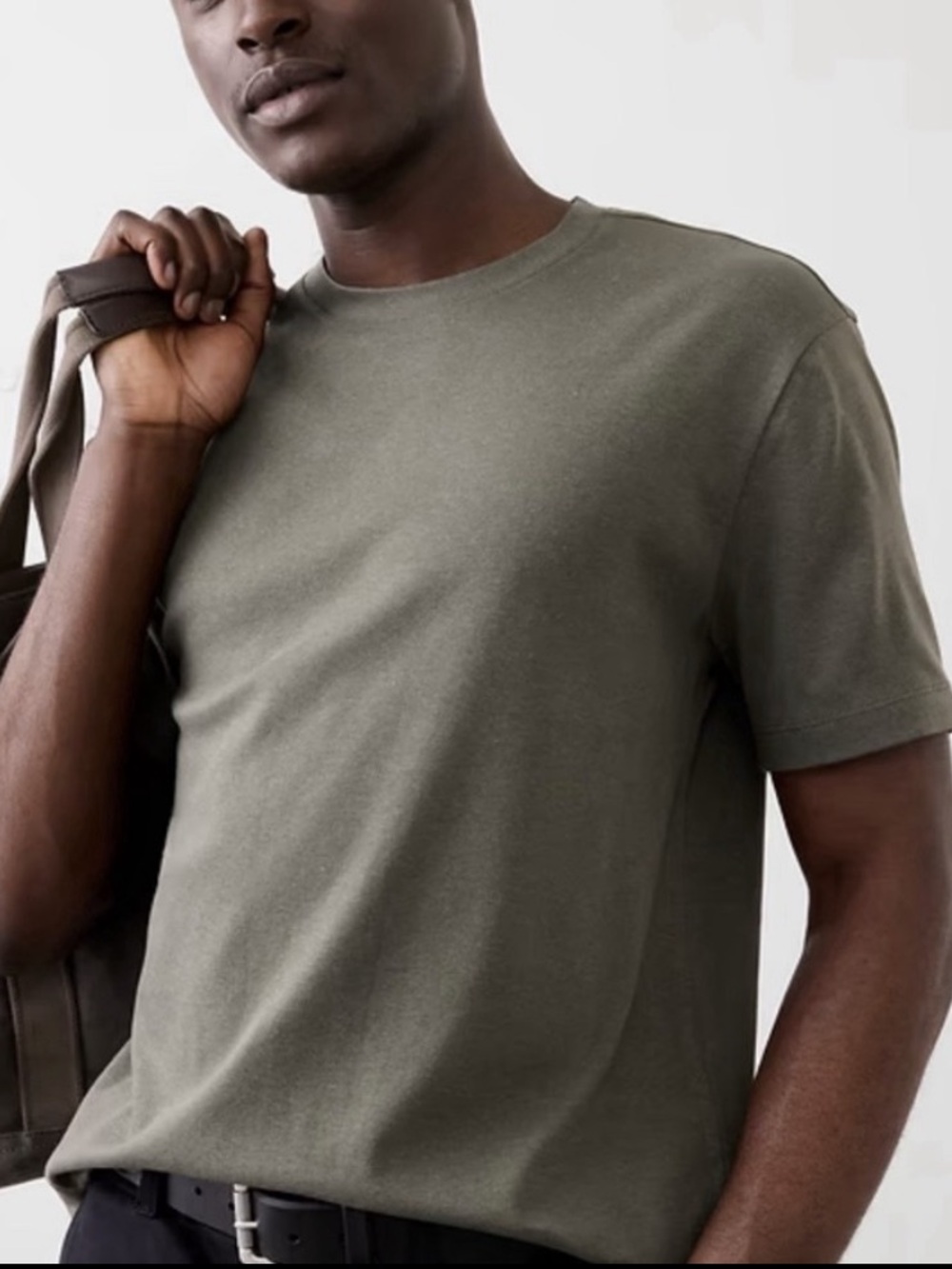 Banana Republic Factory Men's Luxe Touch Performance T-Shirt,‎ Olive, Medium
